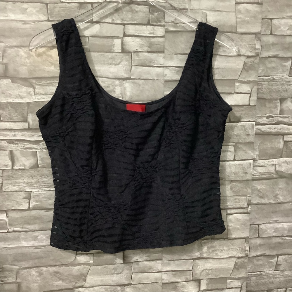 JS Collections Black sleeveless Top Size 14 (W144)
